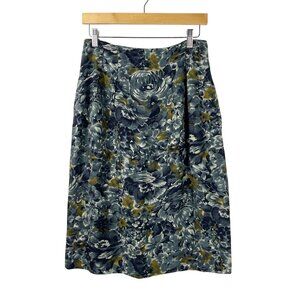 VTG Jones New York Women's Floral Pleated Mini Skirt Blue Green Size 8 Pockets